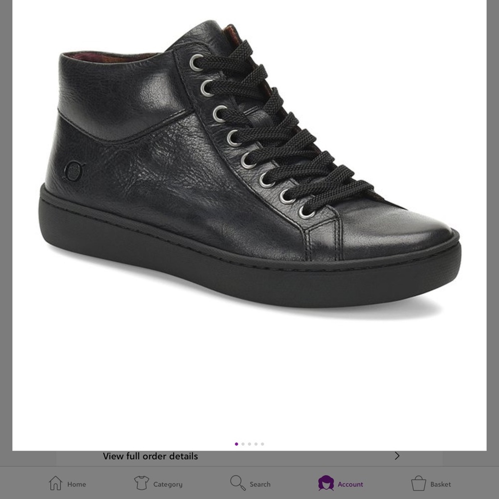 Born Black Leather Hi-Top Sneakers